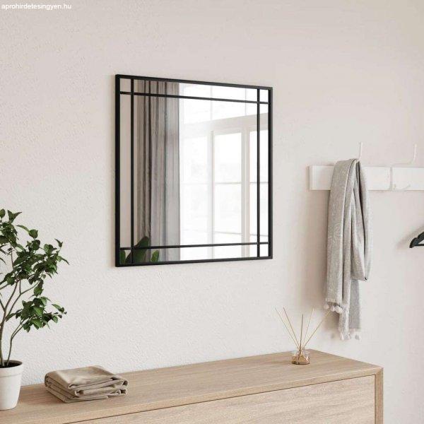 vidaXL fekete négyzet alakú vas fali tükör 50 x 50 cm