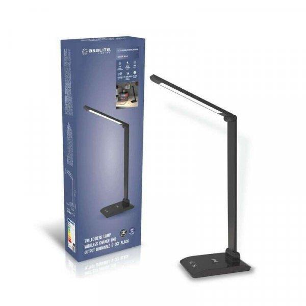 Asalite LED Asztali Lámpa dimmerelhetõ 7W (450 lumen) CCT Wireless USB fekete
Asztali LED lámpa