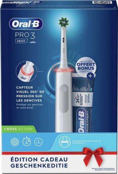 Oral-B Pro 3800 Cross Action Elektromos fogkefe - Fehér