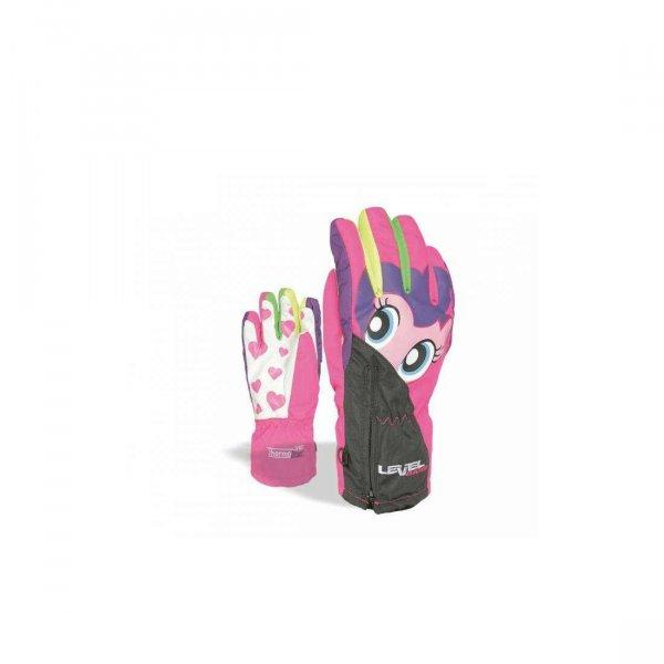 Level Glove Lucky gyerek síkesztyű, pink-szivárvány, 5-6 éves