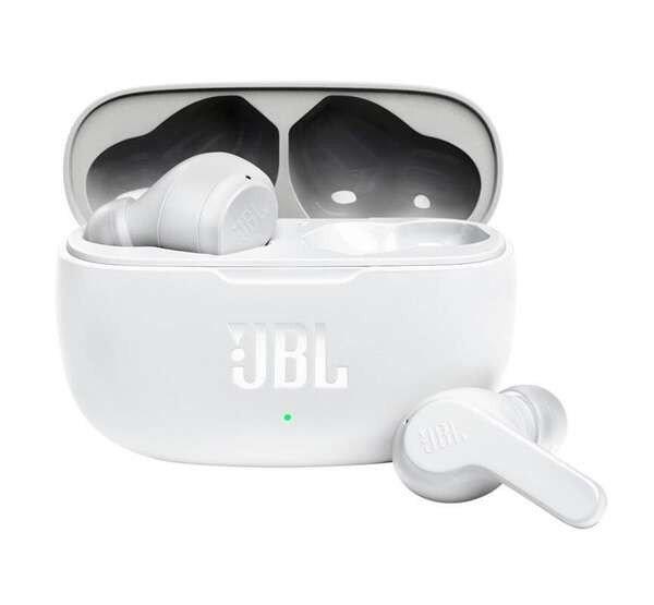 JBL WAVE 200 bluetooth fülhallgató SZTEREO (v5.0, TWS, cseppálló, mélyhang
kiemelés + töltőtok) FEHÉR