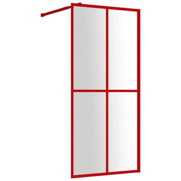 Piros zuhanyfal átlátszó esg üveggel 90 x 195 cm