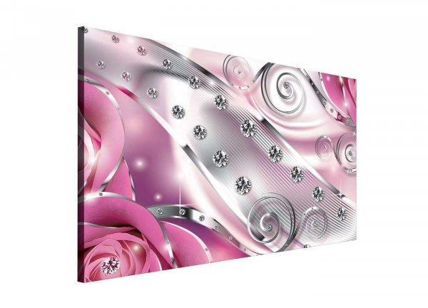 Vászonkép rózsaszín virágos gyémánt 3D L