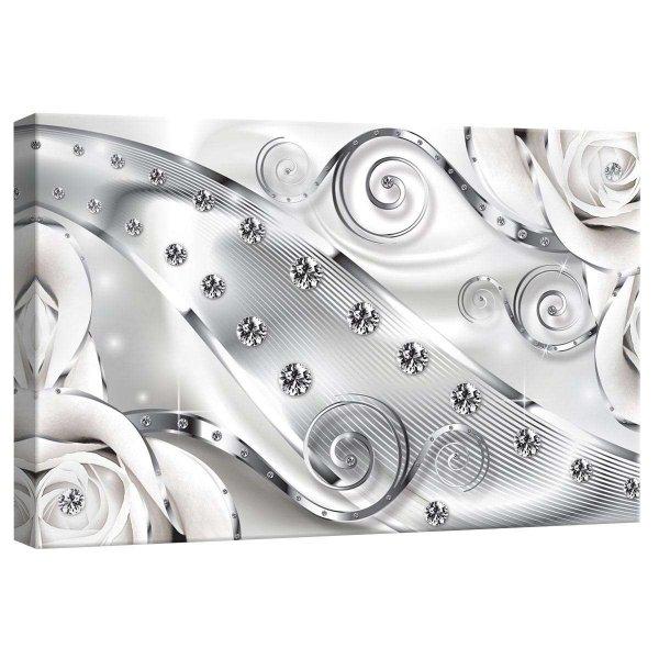 Vászonkép fehér virágos gyémánt 3D S