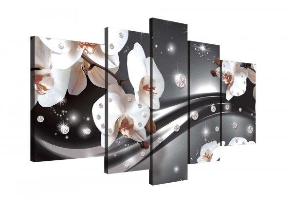 Vászonkép szett 5 darabos absztrakció orchideák 3 3D