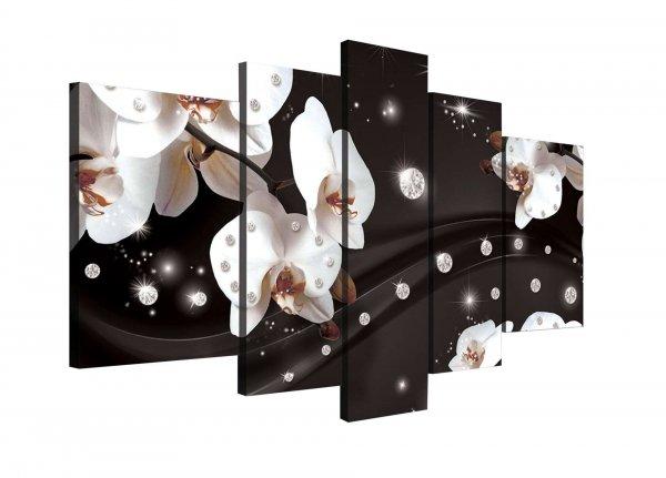 Vászonkép szett 5 darabos absztrakció orchideák 2 3D