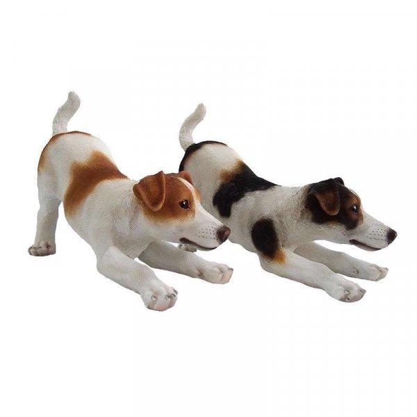 Jack Russel kutya polyresin szobor, barna, kültéri és beltéri dekorációs
kiegészítő