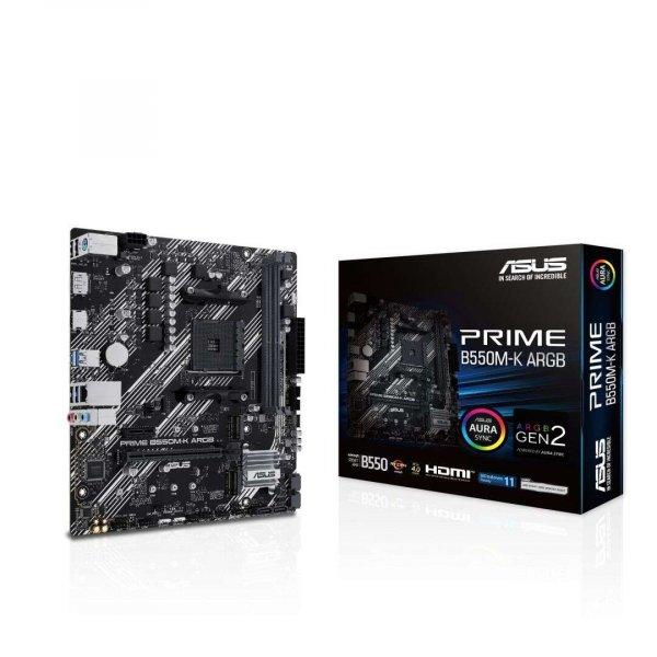 ASUS PRIME B550M-K ARGB AMD B550 AM4 foglalat Micro ATX