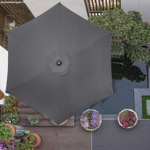 Kerti terasz napernyő, hajtókarral és döntéssel, GU21, átmérő 260cm,
antracit szürke