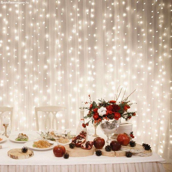 HOME karácsonyi fényfüggöny DLF 400WW, 400 LED-es sorolható fényfüggöny
DLF400/WW, Melegfehér ünnepi, rendezvény, esküvői díszítés