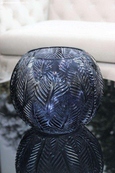 Kék kerek üveg váza LESIA 21cm