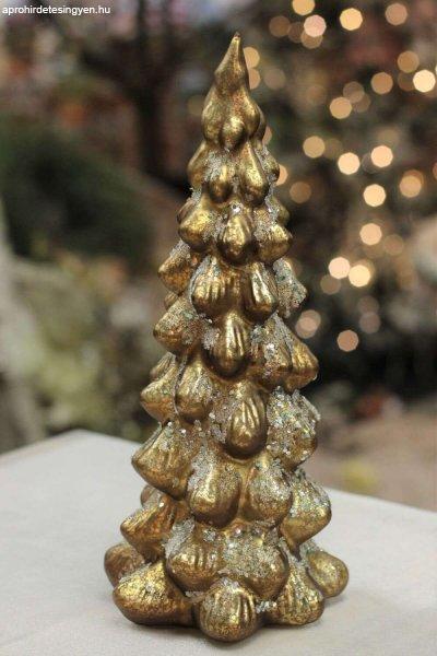 Arany színű világító üveg karácsonyfa 30cm