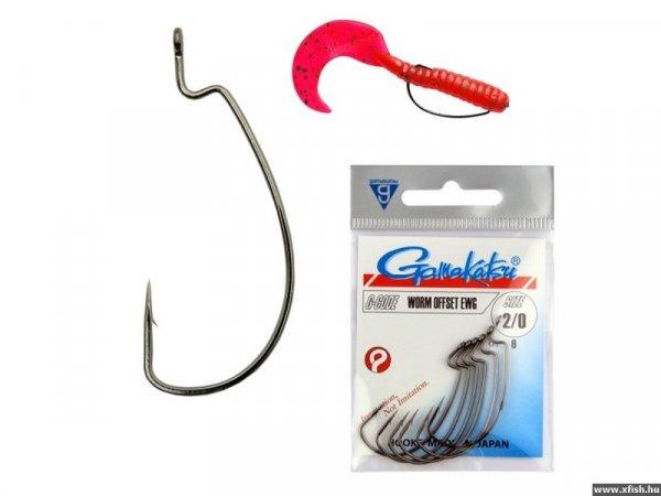 Gamakatsu Worm Drop Shot Horog Offset 1/0 6/Cs. NS Black 146843-100