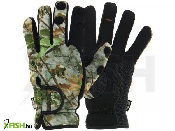 NGT Camo Neoprene Fishing Gloves kesztyű xl