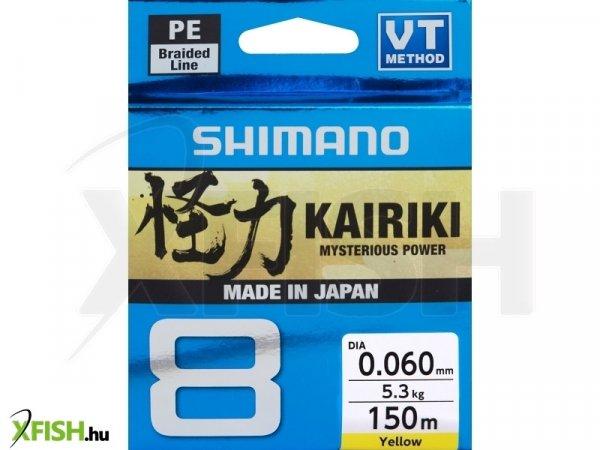 Shimano Line Kairiki 8 Fonott Zsinór Sárga 150m 0,28mm 29,3Kg