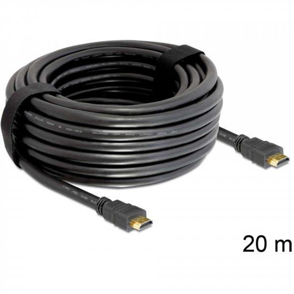 Delock nagy sebességű HDMI Ethernet kábel   HDMI A dugós > HDMI A dugós
20 m