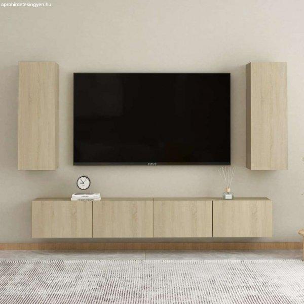 vidaXL sonoma-tölgy színű forgácslap TV-szekrény 30,5 x 30 x 90 cm