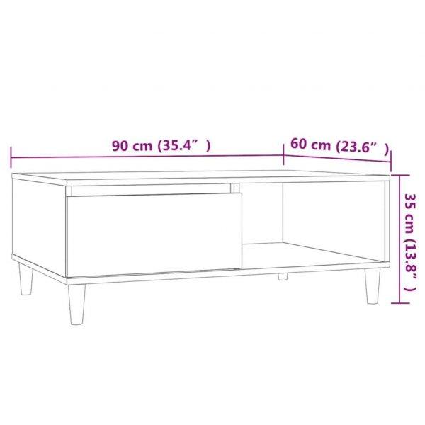 vidaXL sonoma tölgy színű forgácslap dohányzóasztal 90 x 60 x 35 cm