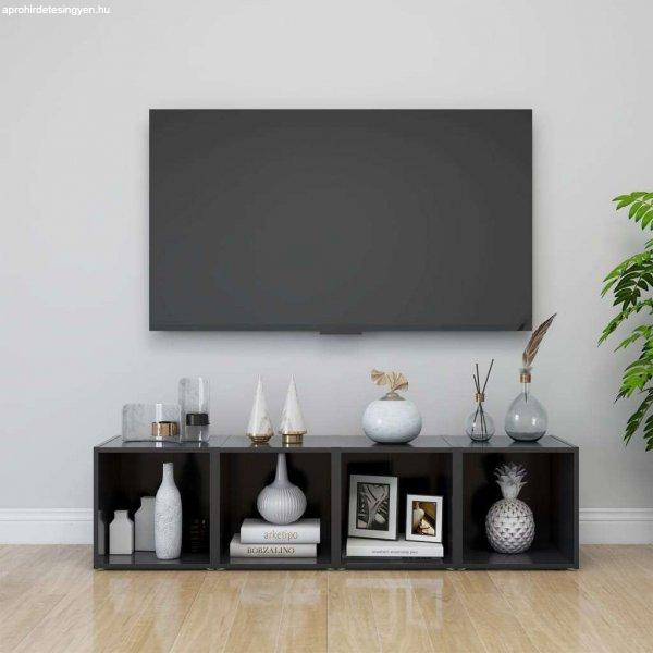 vidaXL 4 db szürke forgácslap TV-szekrény 37 x 35 x 37 cm