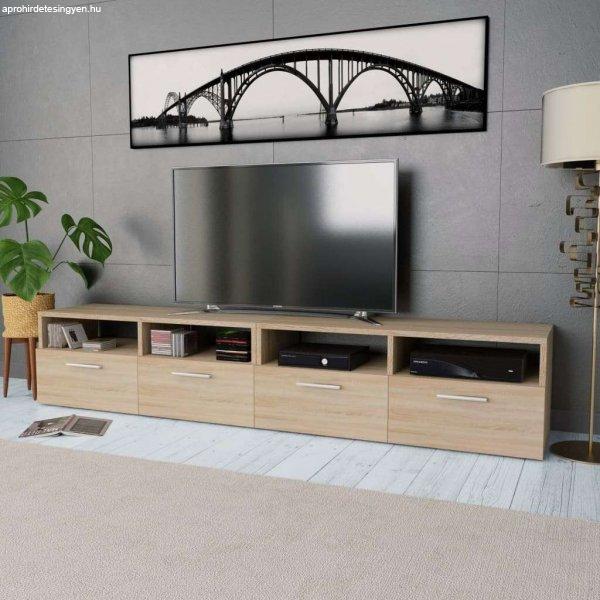 vidaXL 2 db tölgyfa színű faforgácslap TV szekrény 95 x 35 x 36 cm