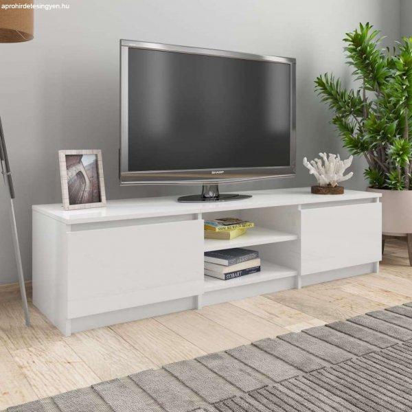 vidaXL magasfényű fehér szerelt fa TV-szekrény 140 x 40 x 35,5 cm