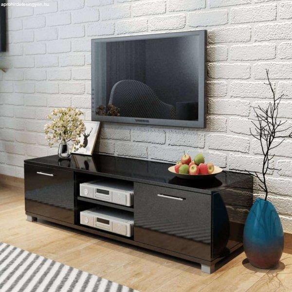 vidaXL magasfényű fekete TV-szekrény 120 x 40,3 x 34,7 cm