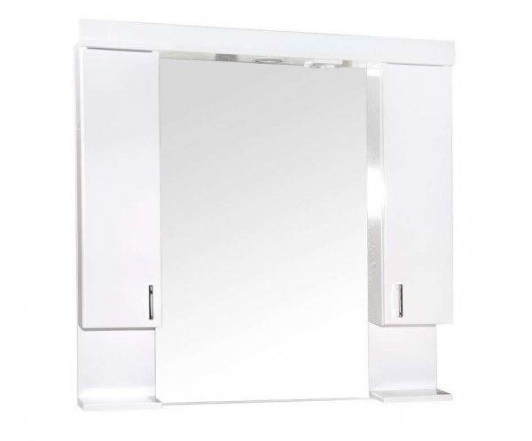 DESIGN 80/85/100 cm tükrös szekrény dupla szekrénnyel, LED világítással