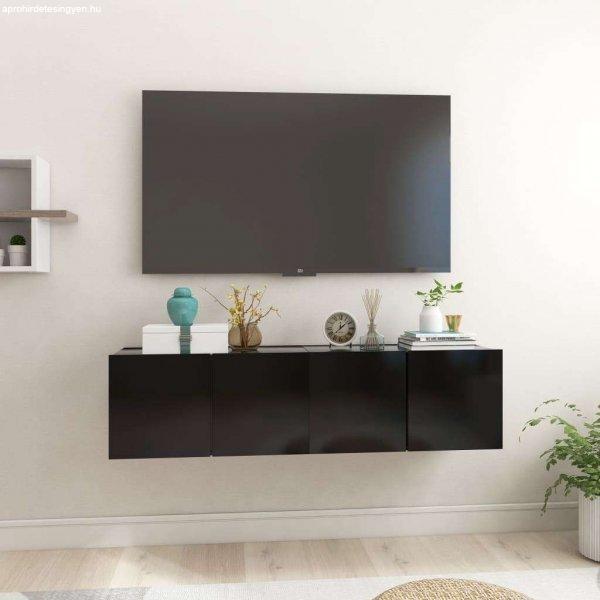 vidaXL 2 db fekete függő TV-szekrény 60 x 30 x 30 cm