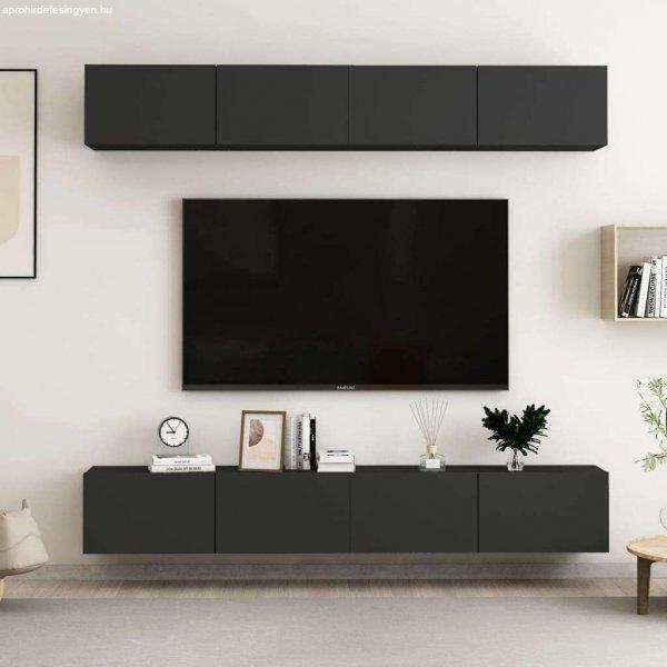 vidaXL 4 db fekete forgácslap TV-szekrény 100 x 30 x 30 cm