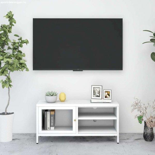 vidaXL fehér acél és üveg TV-szekrény 90 x 30 x 44 cm