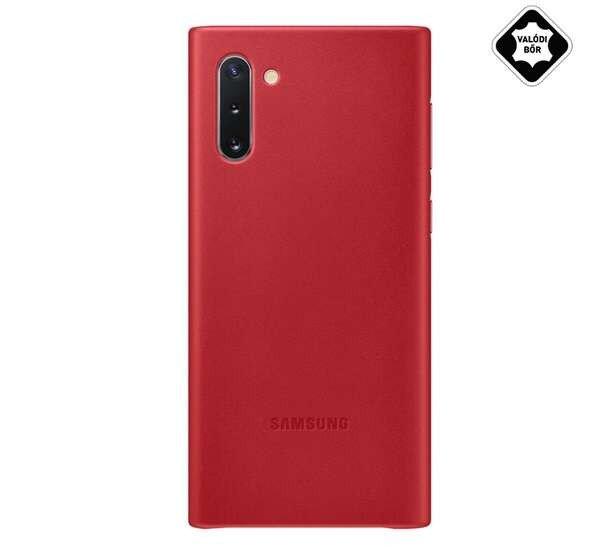 SAMSUNG műanyag telefonvédő (valódi bőr hátlap) PIROS Samsung Galaxy Note
10 (SM-N970F)