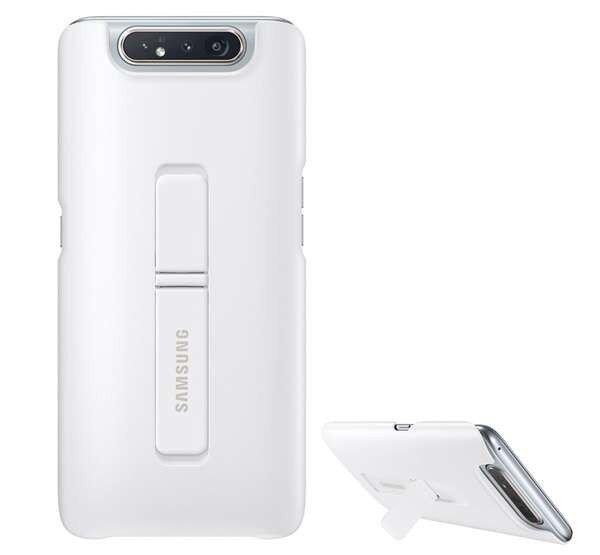 SAMSUNG műanyag telefonvédő (dupla rétegű, gumírozott, asztali tartó
funkció) FEHÉR Samsung Galaxy A80 (SM-A805F)