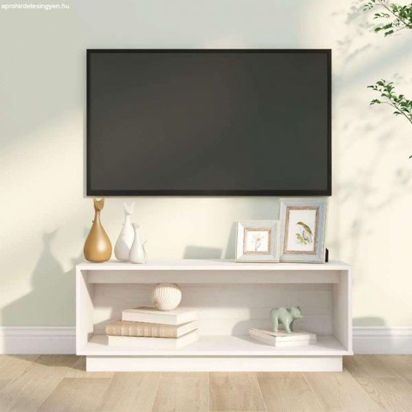 vidaXL fehér tömör fenyőfa TV-szekrény 90x35x35 cm