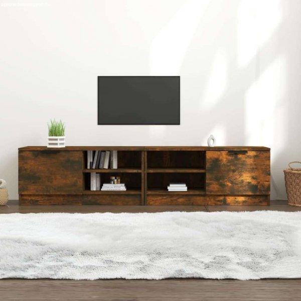 vidaXL 2 db füstös tölgy színű szerelt fa TV-szekrény 80x35x36,5 cm