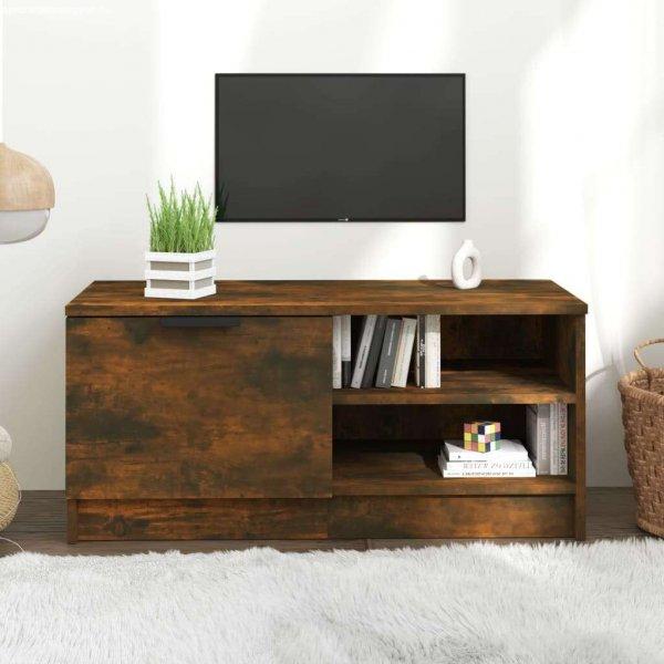 vidaXL füstös tölgyszínű szerelt fa TV-szekrény 80 x 35 x 36,5 cm