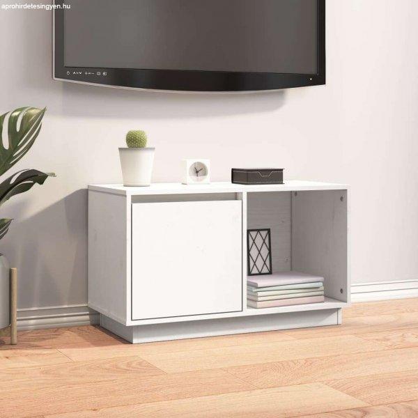 vidaXL fehér tömör fenyőfa TV-szekrény 74 x 35 x 44 cm