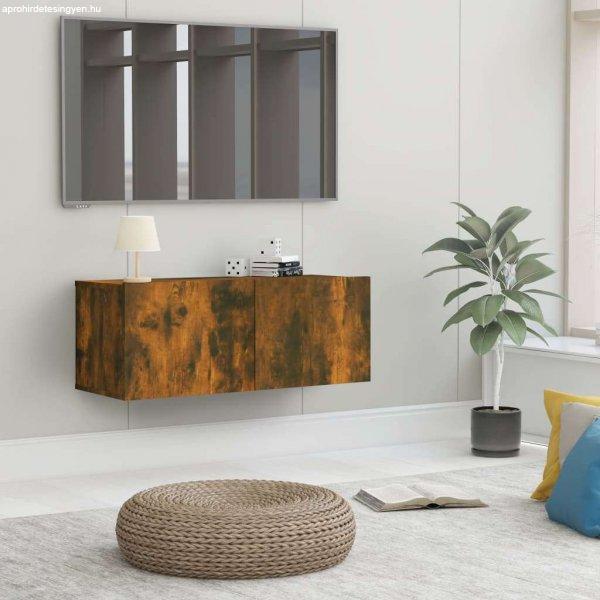 vidaXL füstös tölgy színű szerelt fa TV-szekrény 80 x 30 x 30 cm