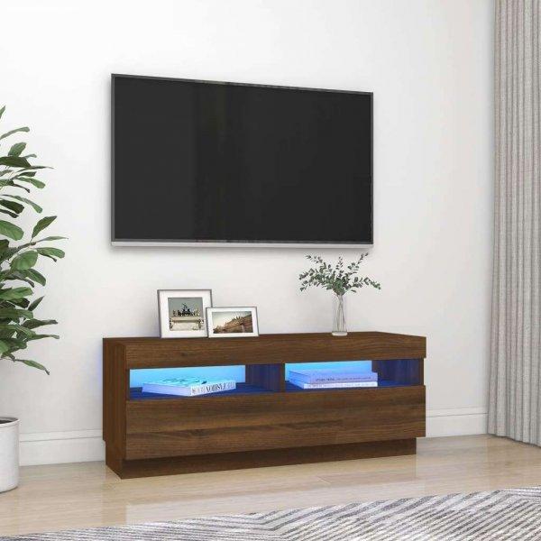 vidaXL barna tölgyszínű TV-szekrény LED-világítással 100 x 35 x 40 cm