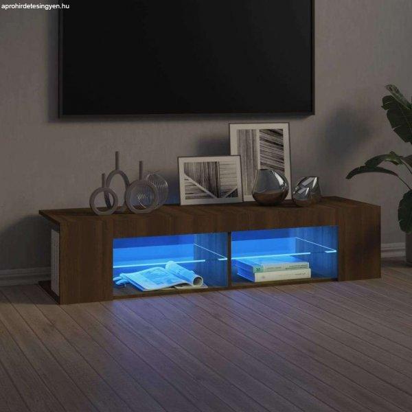 vidaXL barna tölgyszínű TV-szekrény LED-világítással 135 x 39 x 30 cm
