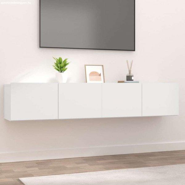 vidaXL 2 db fehér szerelt fa TV-szekrény 80 x 30 x 30 cm