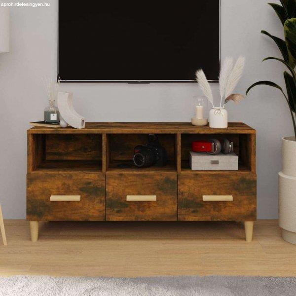 vidaXL füstös tölgy színű szerelt fa TV-szekrény 102 x 36 x 50 cm
