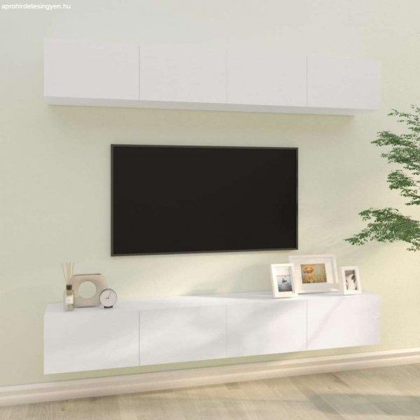 vidaXL 4 db magasfényű fehér fali TV-szekrény 100 x 30 x 30 cm