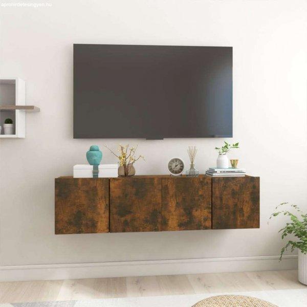 vidaXL 2 db füstös tölgy színű függő TV-szekrény 60 x 30 x 30 cm