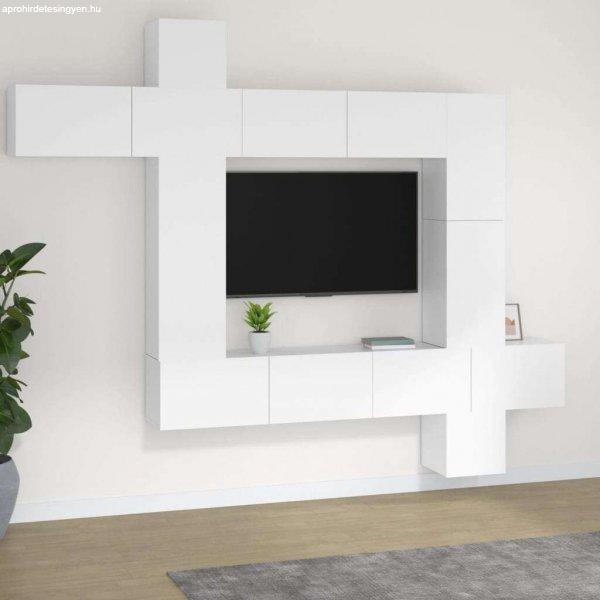 vidaXL 9 részes fehér szerelt fa TV-szekrényszett