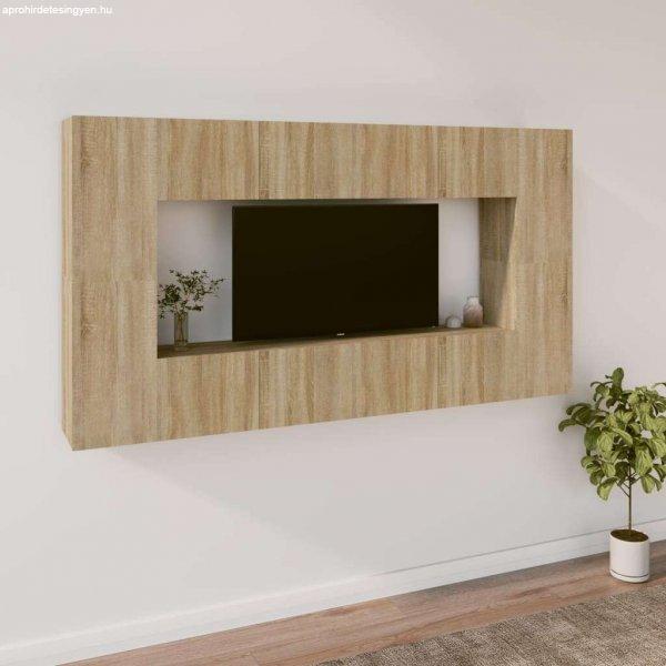 vidaXL 8 részes sonoma tölgy színű szerelt fa TV-szekrényszett