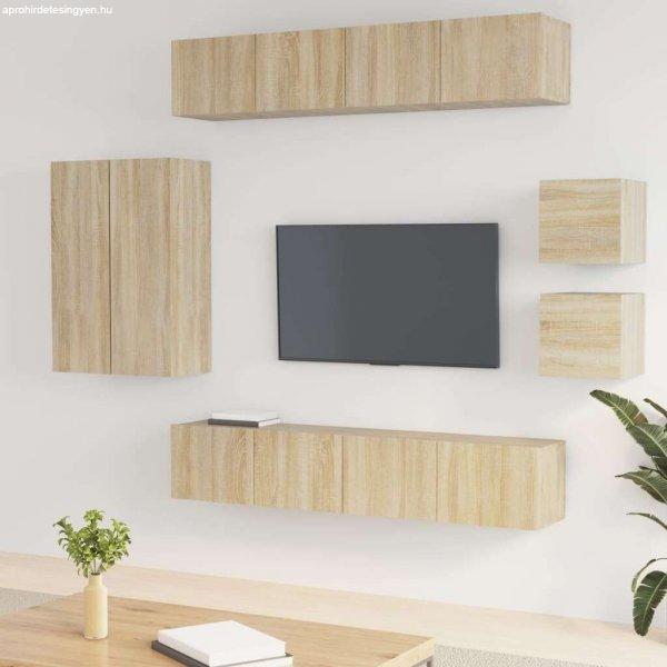 vidaXL 8 részes sonoma tölgy színű szerelt fa TV-szekrényszett