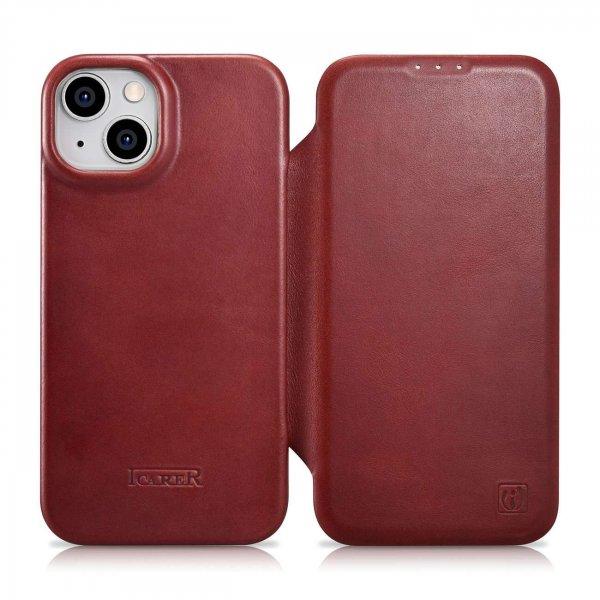 iCarer CE olajviasz prémium bőr fóliatok bőr tok iPhone 14 Flip mágneses
MagSafe piros (AKI14220705-RD)