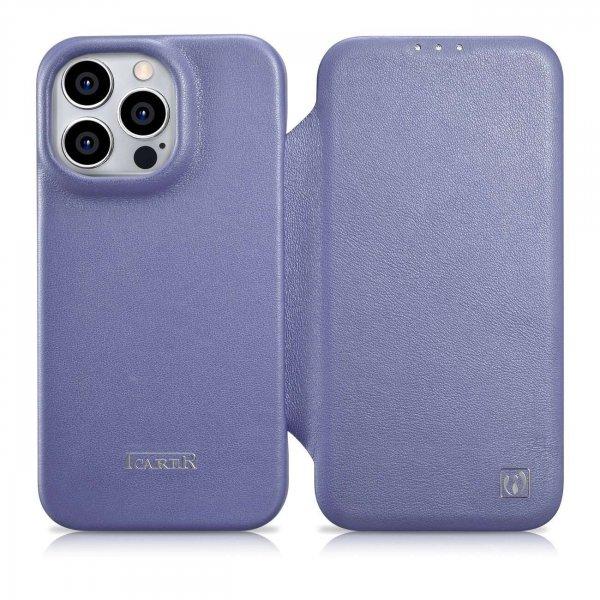 iCarer CE prémium bőr fóliatok iPhone 14 Pro Max Flip mágneses MagSafe
világos lila (WMI14220716-LP)
