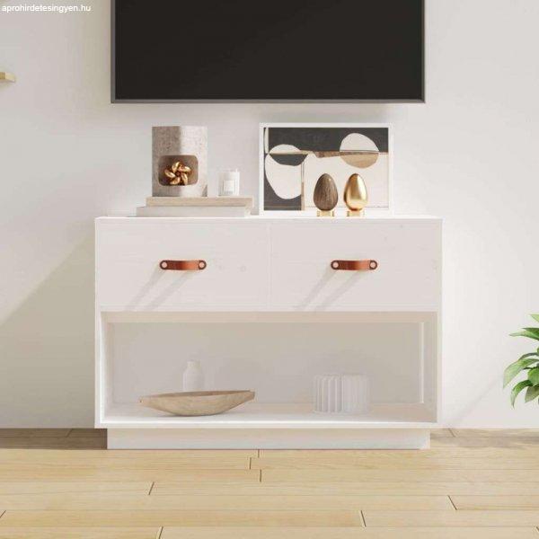 vidaXL fehér tömör fenyőfa TV-szekrény 90x40x60 cm