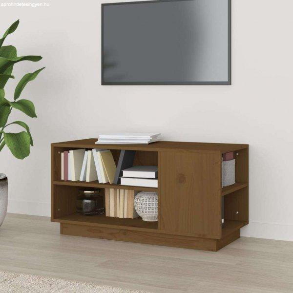 vidaXL mézbarna tömör fenyőfa TV-szekrény 80x35x40,5 cm